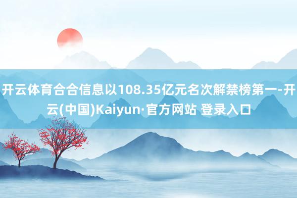 开云体育合合信息以108.35亿元名次解禁榜第一-开云(中国)Kaiyun·官方网站 登录入口